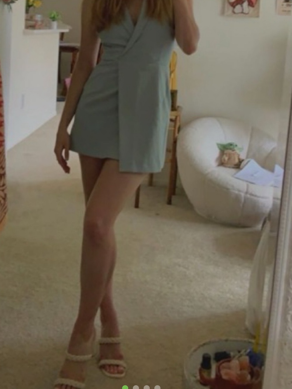 Abercrombie & Fitch Sage Green Sleeveless Wrap Mini Dress Romper